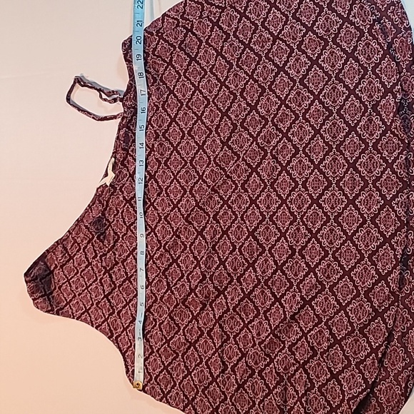 Seven Sisters XL Womens Geometric Print One-Shoulder Top Rust NWT - Picture 6 of 10